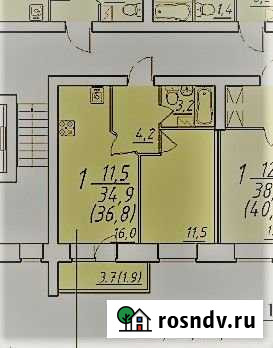 1-комнатная квартира, 36.8 м², 8/10 эт. на продажу в Вологде Вологда - изображение 1
