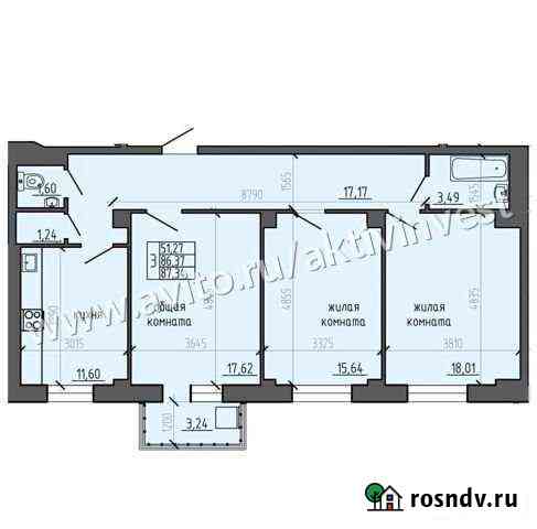 3-комнатная квартира, 87.3 м², 3/9 эт. на продажу в Красноярске Красноярск