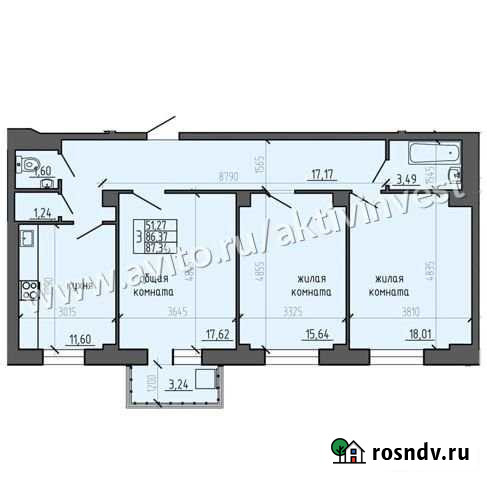 3-комнатная квартира, 87.3 м², 3/9 эт. на продажу в Красноярске Красноярск - изображение 1