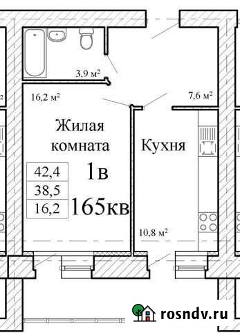 1-комнатная квартира, 42.2 м², 16/16 эт. на продажу в Тамбове Тамбов - изображение 1