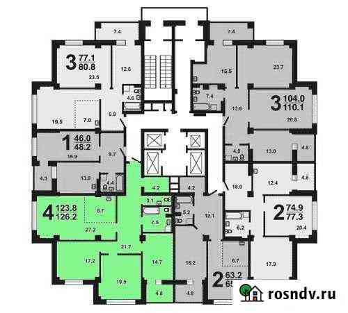 4-комнатная квартира, 126 м², 8/22 эт. на продажу в Красноярске Красноярск