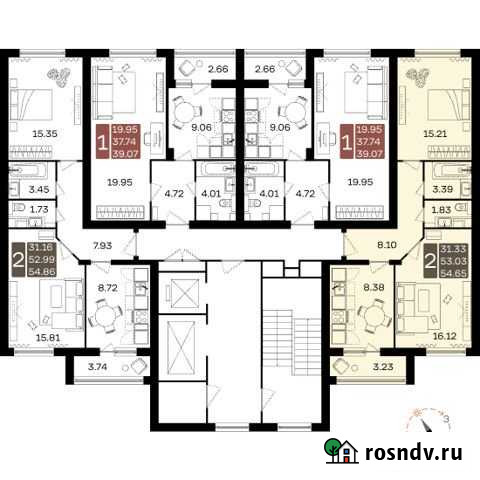 2-комнатная квартира, 54.7 м², 15/17 эт. на продажу в Домодедово Домодедово - изображение 1