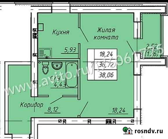 1-комнатная квартира, 38.1 м², 2/3 эт. на продажу в Оренбурге Оренбург - изображение 1