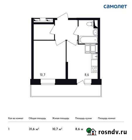 1-комнатная квартира, 31.6 м², 20/25 эт. на продажу в Красногорске Московской области Красногорск - изображение 1