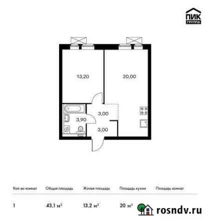 1-комнатная квартира, 43.1 м², 20/33 эт. на продажу в Котельниках Котельники