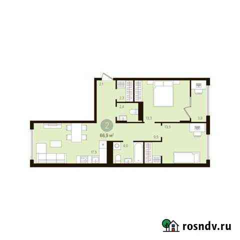 2-комнатная квартира, 68.8 м², 2/10 эт. на продажу в Тюмени Тюмень