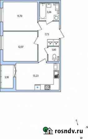 2-комнатная квартира, 51.8 м², 2/10 эт. на продажу в Янино-1 Янино-1