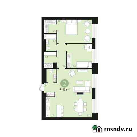 2-комнатная квартира, 81.9 м², 7/7 эт. на продажу в Новосибирске Новосибирск