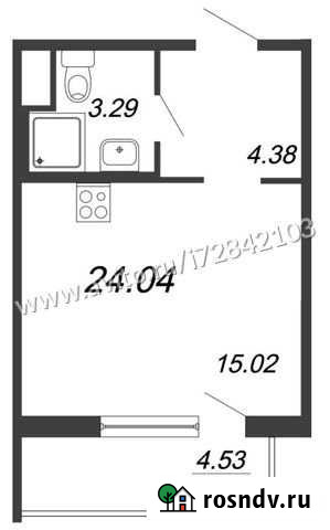 Квартира-студия, 24 м², 3/12 эт. на продажу в Кудрово Кудрово - изображение 1