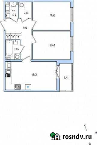 2-комнатная квартира, 54.5 м², 5/10 эт. на продажу в Янино-1 Янино-1 - изображение 1