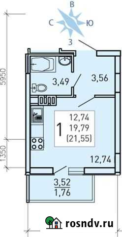 Квартира-студия, 21.6 м², 7/10 эт. на продажу в Воронеже Воронеж - изображение 1