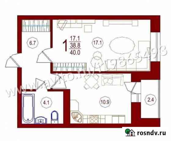 1-комнатная квартира, 40 м², 2/16 эт. на продажу в Воронеже Воронеж