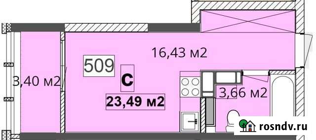 Квартира-студия, 23.9 м², 3/17 эт. на продажу в Дзержинске Дзержинск - изображение 1