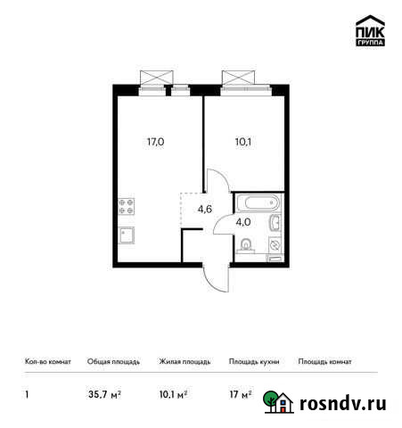 1-комнатная квартира, 35.7 м², 12/25 эт. на продажу в Котельниках Котельники - изображение 1