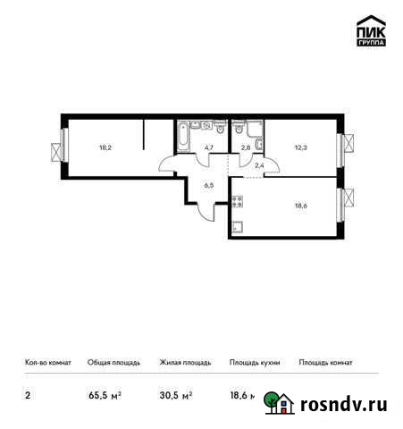 2-комнатная квартира, 65.5 м², 2/25 эт. на продажу в Мытищах Мытищи - изображение 1