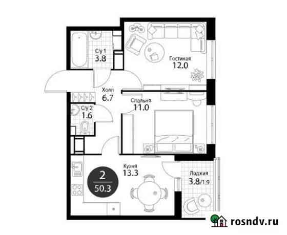 2-комнатная квартира, 50.3 м², 9/25 эт. на продажу в Красногорске Московской области Красногорск