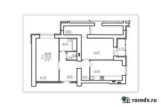 2-комнатная квартира, 79 м², 14/15 эт. на продажу в Засечном Засечное