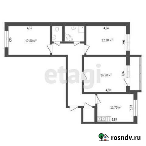 3-комнатная квартира, 72 м², 8/10 эт. на продажу в Тобольске Тобольск - изображение 1