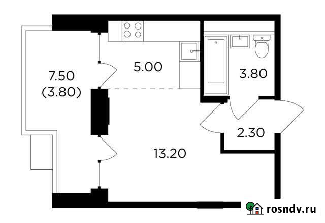Квартира-студия, 28.1 м², 8/17 эт. на продажу в Мытищах Мытищи - изображение 1