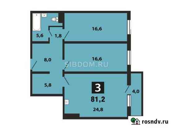 3-комнатная квартира, 81.1 м², 12/17 эт. на продажу в Красноярске Красноярск