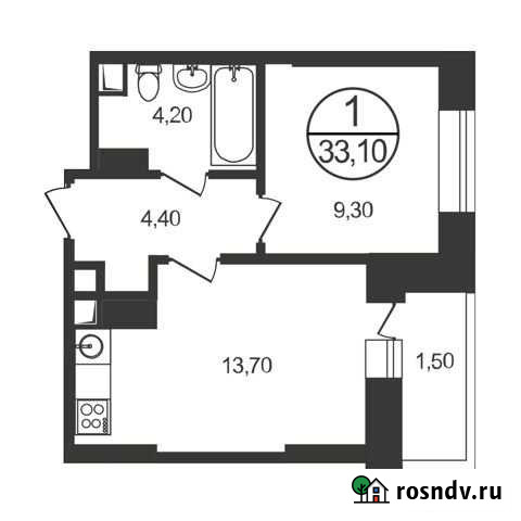 1-комнатная квартира, 33.1 м², 15/17 эт. на продажу в Люберцах Люберцы - изображение 1