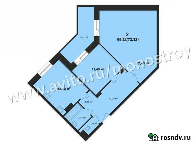 2-комнатная квартира, 72.3 м², 1/12 эт. на продажу во Владимире Владимир - изображение 1