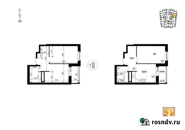 1-комнатная квартира, 38 м², 26/30 эт. на продажу в Екатеринбурге Екатеринбург - изображение 1