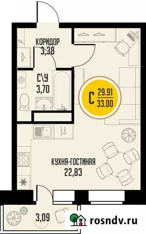 1-комнатная квартира, 29.9 м², 7/19 эт. на продажу в Тобольске Тобольск - изображение 1
