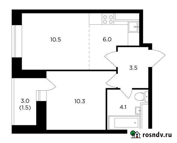 2-комнатная квартира, 35.9 м², 10/16 эт. на продажу в Пушкино Пушкино - изображение 1