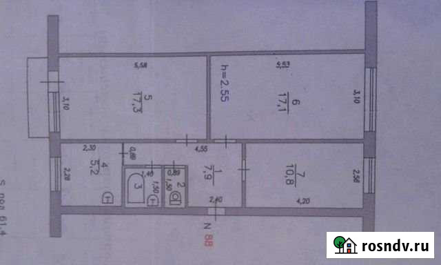 3-комнатная квартира, 64 м², 5/5 эт. на продажу в Белово Белово - изображение 1