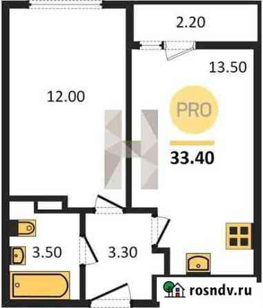2-комнатная квартира, 33.4 м², 14/25 эт. на продажу в Ростове-на-Дону Ростов-на-Дону