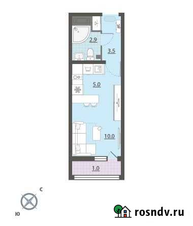 1-комнатная квартира, 22.4 м², 7/17 эт. на продажу в Екатеринбурге Екатеринбург - изображение 1