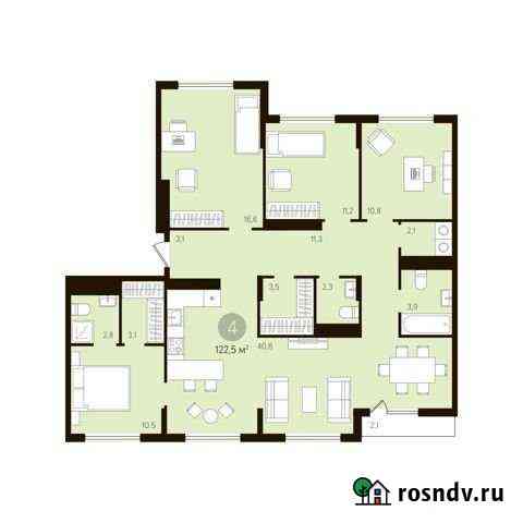 4-комнатная квартира, 124.1 м², 10/10 эт. на продажу в Тюмени Тюмень