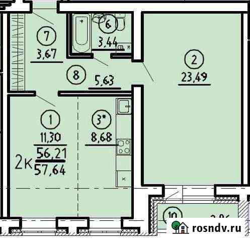 2-комнатная квартира, 57.6 м², 4/4 эт. на продажу в Томске Томск