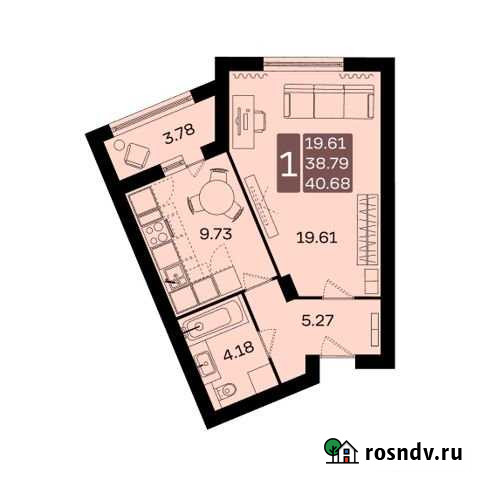 1-комнатная квартира, 40.7 м², 8/17 эт. на продажу в Домодедово Домодедово - изображение 1