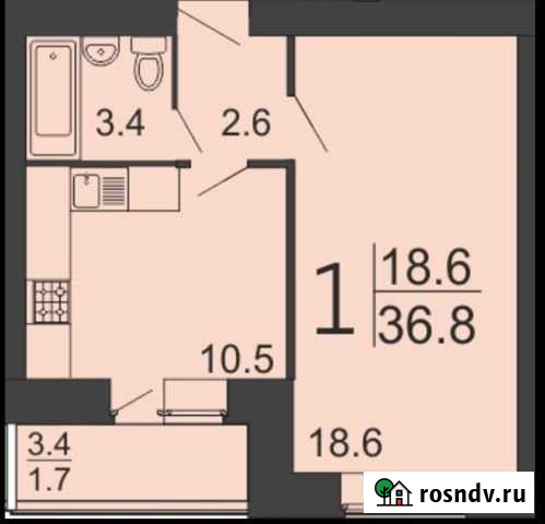 1-комнатная квартира, 37 м², 3/10 эт. на продажу в Засечном Засечное - изображение 1