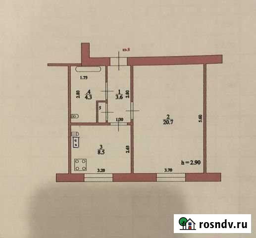 1-комнатная квартира, 38 м², 1/2 эт. на продажу во Фролово Фролово - изображение 1