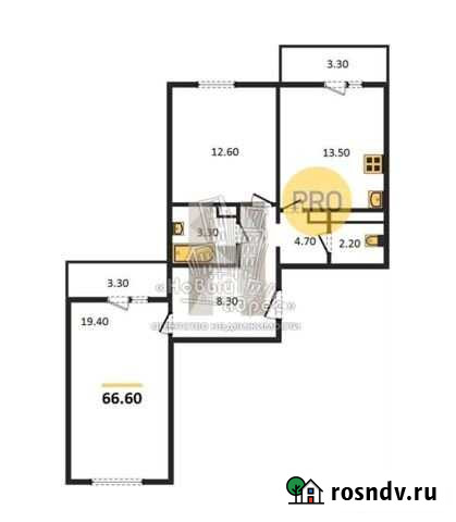 2-комнатная квартира, 66.6 м², 9/17 эт. на продажу в Воронеже Воронеж - изображение 1