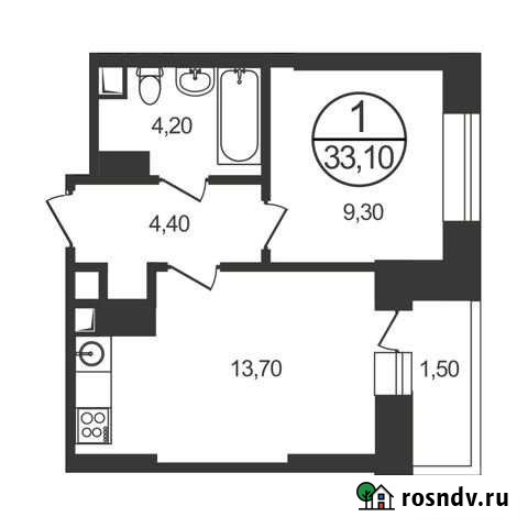 1-комнатная квартира, 33.1 м², 12/17 эт. на продажу в Люберцах Люберцы - изображение 1