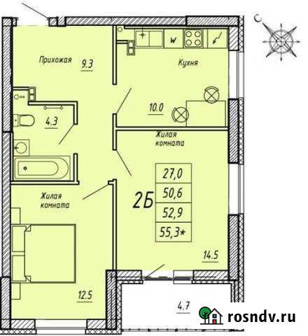 2-комнатная квартира, 53 м², 20/25 эт. на продажу в Екатеринбурге Екатеринбург - изображение 1