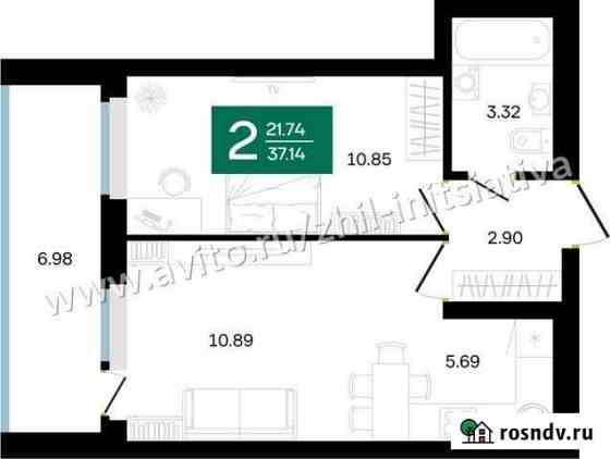 2-комнатная квартира, 37.1 м², 11/15 эт. на продажу в Уфе Уфа