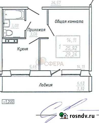 1-комнатная квартира, 29 м², 1/10 эт. на продажу в Новосибирске Новосибирск - изображение 1