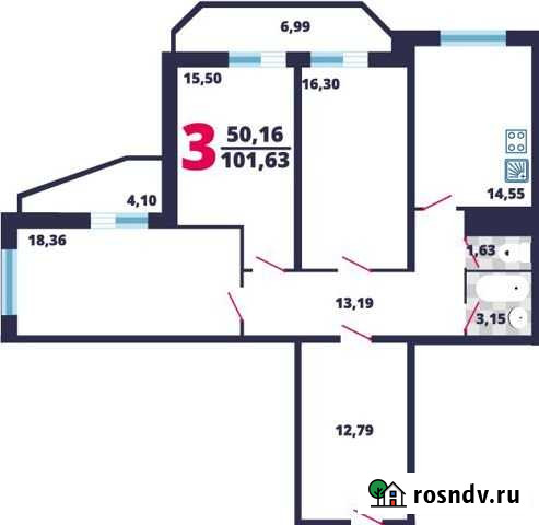3-комнатная квартира, 102.5 м², 11/17 эт. на продажу в Кокошкино Кокошкино - изображение 1