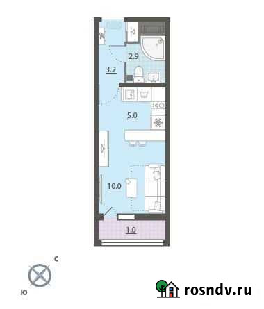 1-комнатная квартира, 22.1 м², 11/17 эт. на продажу в Екатеринбурге Екатеринбург - изображение 1