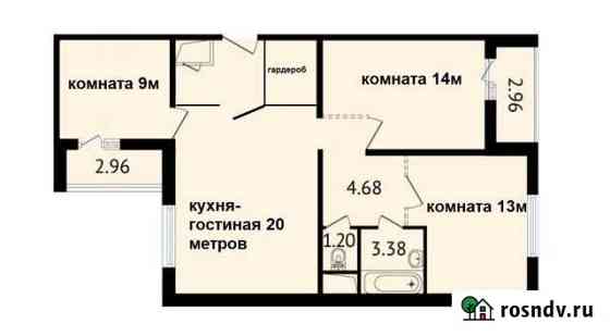 3-комнатная квартира, 77 м², 3/20 эт. на продажу в Ростове-на-Дону Ростов-на-Дону