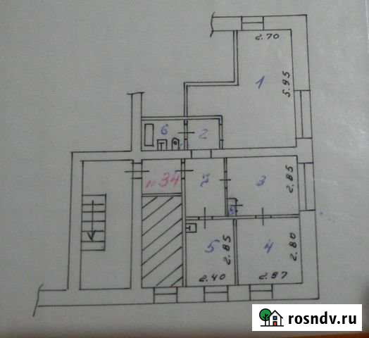 3-комнатная квартира, 56 м², 1/4 эт. на продажу в Улан-Удэ Улан-Удэ - изображение 1