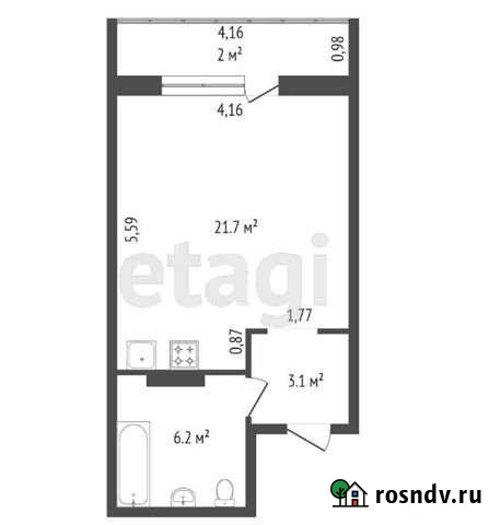 Квартира-студия, 22 м², 1/17 эт. на продажу в Красноярске Красноярск - изображение 1