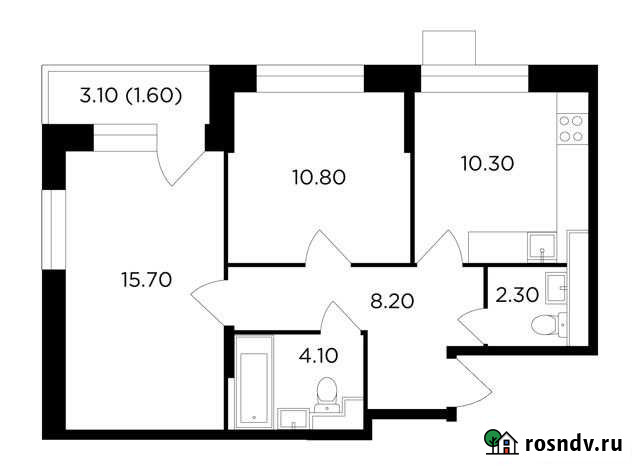 2-комнатная квартира, 53 м², 6/18 эт. на продажу в Мытищах Мытищи - изображение 1