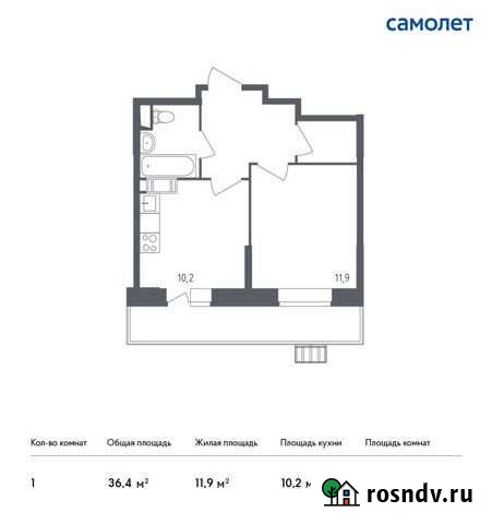 1-комнатная квартира, 36.4 м², 6/17 эт. на продажу в Красногорске Московской области Красногорск - изображение 1