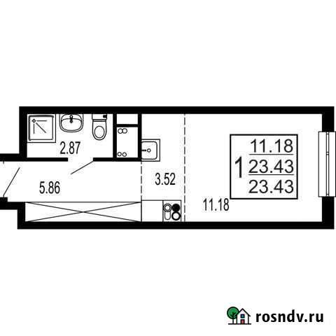 Квартира-студия, 23.4 м², 15/17 эт. на продажу в Лыткарино Лыткарино - изображение 1
